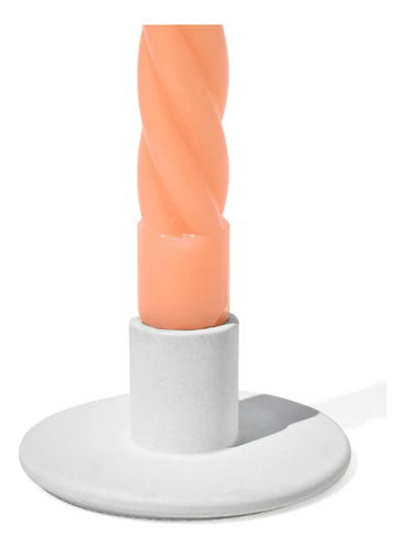 Castiçal Artesanal de Cimento Branco para Decoração