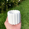 Vaso Decorativo de Cimento Branco Tulipa para Plantas e Flores