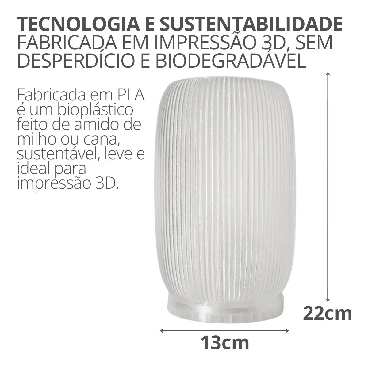 Abajur Aura Translúcido com Lâmpada LED Inclusa