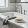 Saboneteira Oval de Cimento Branco para Banheiro