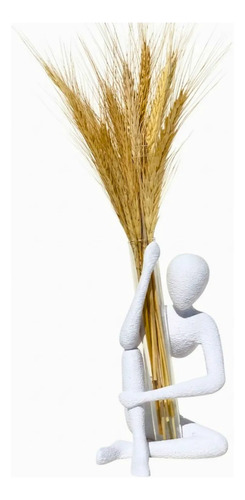 Escultura Abraço com Arranjo de Flores Secas — Aleta