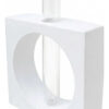 Vaso Cubo Decorativo Branco com Tubo de Vidro Solitário