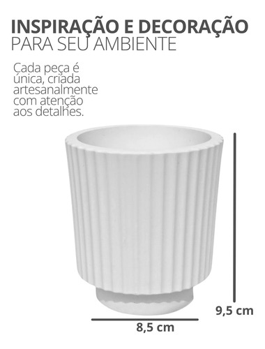 Vaso Decorativo de Cimento Branco Formato Garrafa Grécia