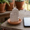 Estatuetas Decorativas Nórdicas em Cimento Branco — Kit 3 Peças