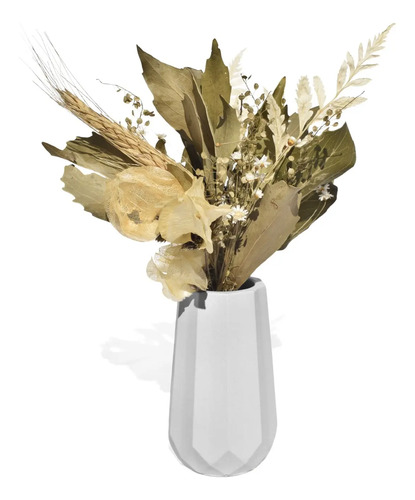 D_770928-MLB89591577336_082025-O.jpg Arranjo de Flores Secas em Vaso de Cimento com Relevo Losangos