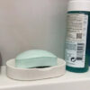 Saboneteira Oval de Cimento Branco para Banheiro