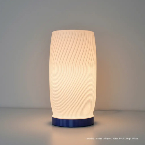 D_778888-MLB93497751814_102025-O.jpg Luminária de Mesa com Abajur Branco e Lâmpada Inclusa