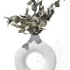 Arranjo de Flores Secas em Vaso de Cimento Solitário Lua
