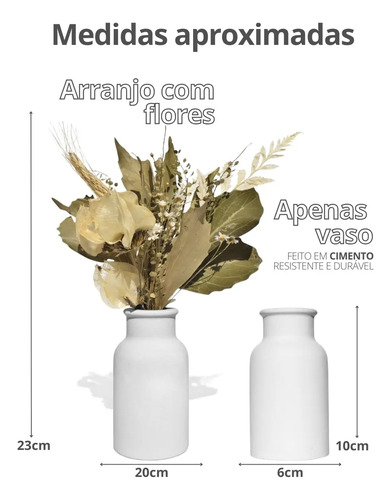 D_782353-MLB90455101685_082025-O.jpg Arranjo de Flores Secas em Vaso de Cimento Garrafa Lisa