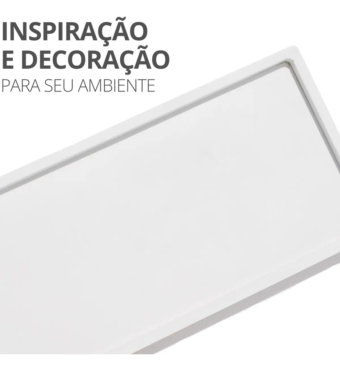 Bandeja de Cimento Branco Retangular Artesanal Aleta