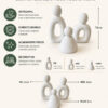 Trio de Estatuetas Família em Cimento Branco Egípcio Aleta