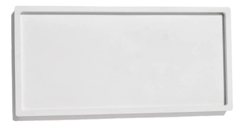 Bandeja de Cimento Branco Retangular Artesanal Aleta