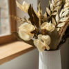 Arranjo de Flores Secas em Vaso de Cimento com Listras