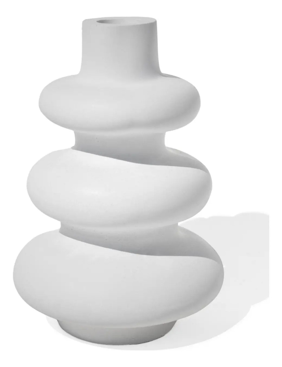 Arranjo de Flores Secas em Vaso Flow 30cm de Cimento