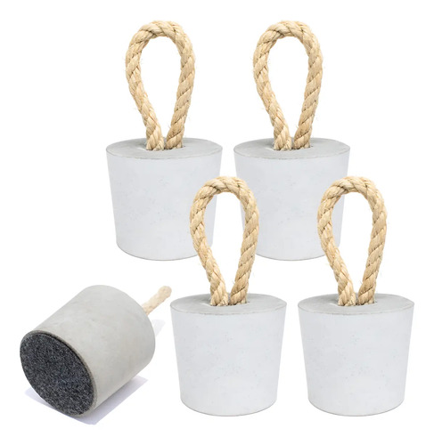 Calço de Porta Artesanal em Concreto Cinza Fosco — Kit com 5