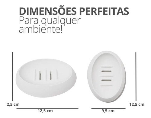 Saboneteira Oval de Cimento Branco para Banheiro | Aleta