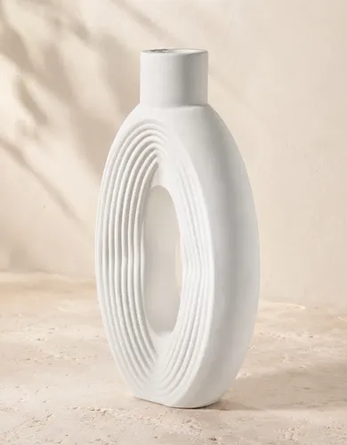 Vaso de Cimento Artesanal Eclipse — Decoração de Mesa
