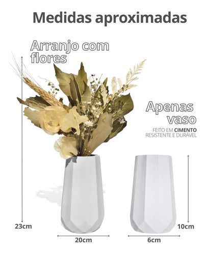 D_827239-MLB90541039529_082025-O.jpg Arranjo de Flores Secas em Vaso de Cimento com Relevo Losangos