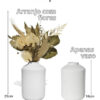 Arranjo De Flores Secas Decorativo Vaso Garrafa Cilíndrico