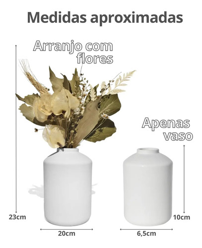 Arranjo De Flores Secas Decorativo Vaso Garrafa Cilíndrico