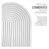 Bandeja Decorativa de Cimento Branco Arco com Listras