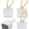 Calço de Porta em Concreto Cinza Quadrado — Kit com 4