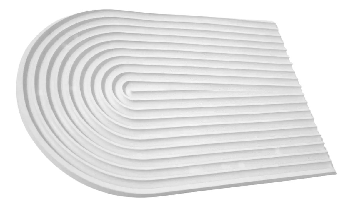 Bandeja Decorativa de Cimento Branco Arco com Listras