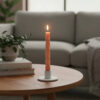 Castiçal Artesanal de Cimento Branco para Decoração