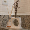 Vaso Cubo Decorativo Branco com Tubo de Vidro Solitário