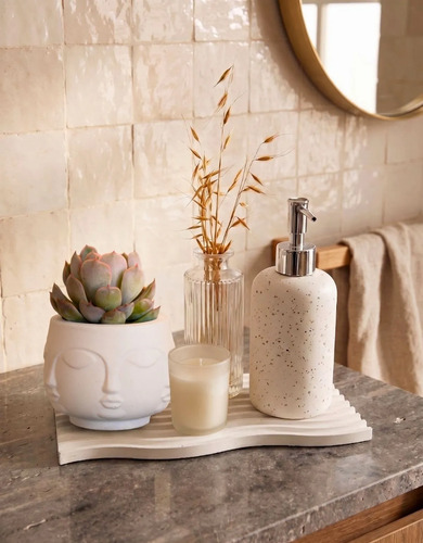 Vaso Decorativo Tarsila Artesanal em Cimento Branco Egípcio