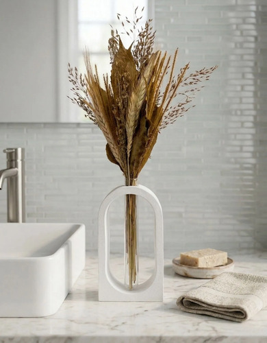 D_844508-MLB109598265184_042026-O.jpg Vaso Decorativo de Cimento Branco Solitário para Janela