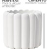 Vaso Decorativo de Cimento Branco Tulipa para Plantas e Flores