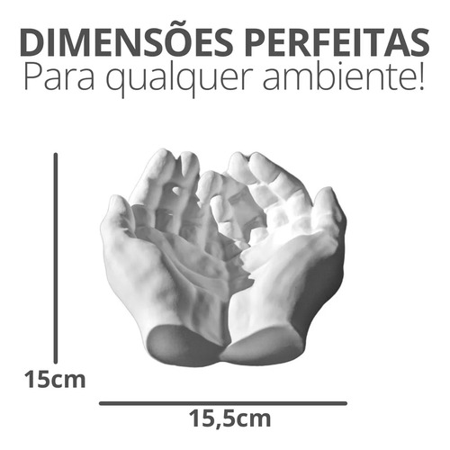 Porta Objetos Decorativo Mãos Aleta — Organizador em Cimento