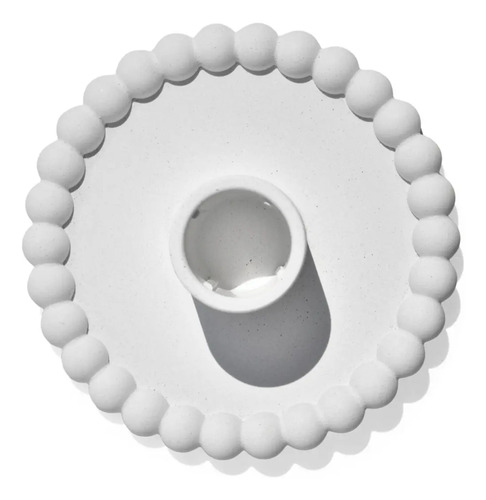 D_856597-MLB90895549242_082025-O.jpg Castiçal Artesanal com Pérolas em Cimento Branco — Aleta