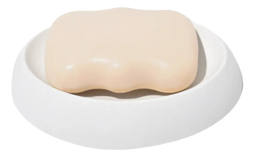 Saboneteira Oval de Cimento Branco para Banheiro | Aleta