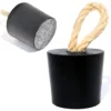 Calço de Porta Artesanal em Concreto Preto Fosco — Kit com 2
