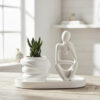 D_877208-MLB101419494816_122025-O.jpg Conjunto Decorativo Pensadora com Vaso e Bandeja em Cimento Branco