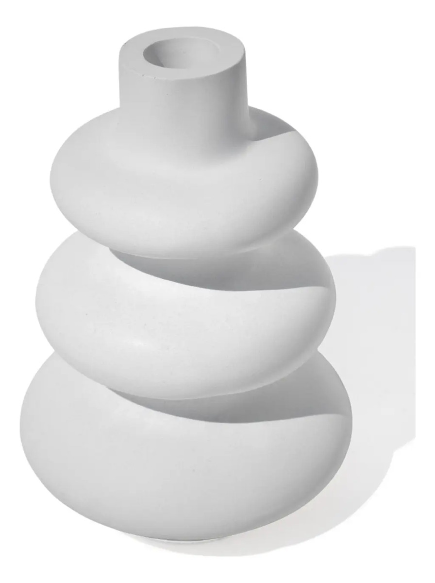 Arranjo de Flores Secas em Vaso Flow 30cm de Cimento