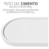 Bandeja Oval de Cimento Artesanal Branco para Decoração