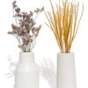 Garrafas Decorativas com Flores Secas em Cimento Branco