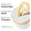 Peso de Porta Artesanal Redondo de Cimento com Faixa em Sisal