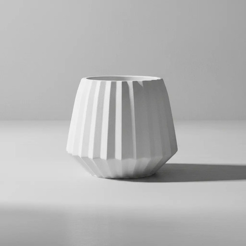 D_894605-MLB95259824389_102025-O.jpg Vaso de Cimento Branco Diamante Artesanal | Aleta