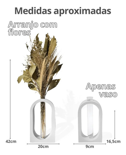 Arranjo de Flores Secas em Vaso de Cimento Solitário Portal