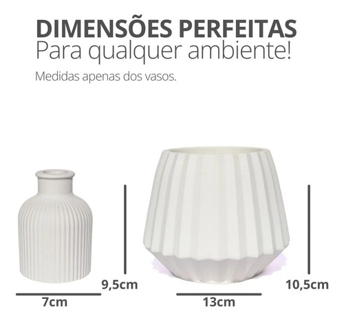 Vaso Decorativo de Cimento Kit com 2 Peças — Diamante e Mini Garrafa
