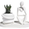 D_906757-MLB81968267926_022025-O.jpg Conjunto Decorativo Pensadora com Vaso e Bandeja em Cimento Branco