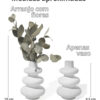 Arranjo de Flores Secas em Vaso Flow 19cm de Cimento