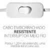Abajur Aura em Cimento Branco com Cristal e Lâmpada LED