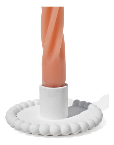 D_914109-MLB90895440786_082025-O.jpg Castiçal Artesanal com Pérolas em Cimento Branco — Aleta