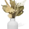 Arranjo de Flores Secas em Vaso de Cimento Garrafa Vintage
