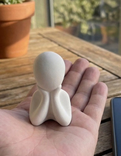 Estatuetas Decorativas Família em Cimento Branco — Jogo com 3 Peças